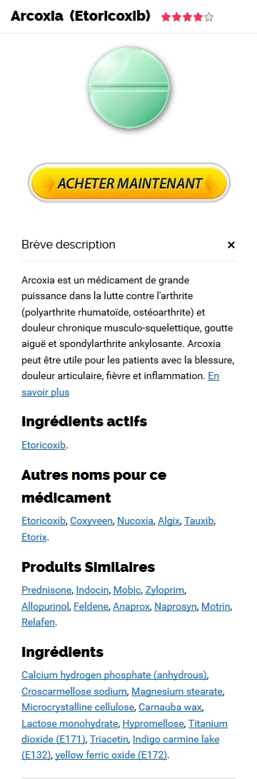 Pilule Arcoxia 60 mg Pas Cher