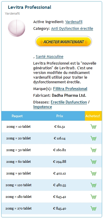 Prix Professional Levitra En Pharmacie