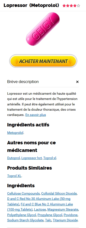 Prix Du Lopressor 25 mg En Pharmacie