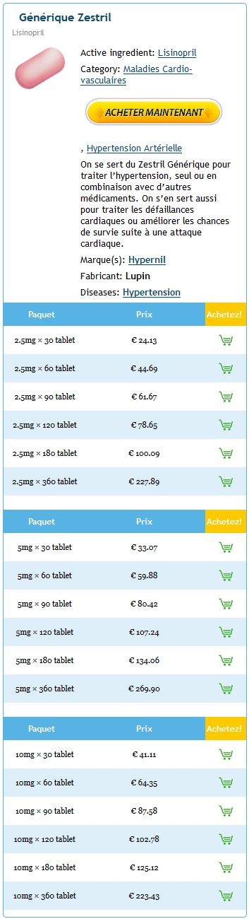 Acheter Zestril 2.5 mg En Ligne France